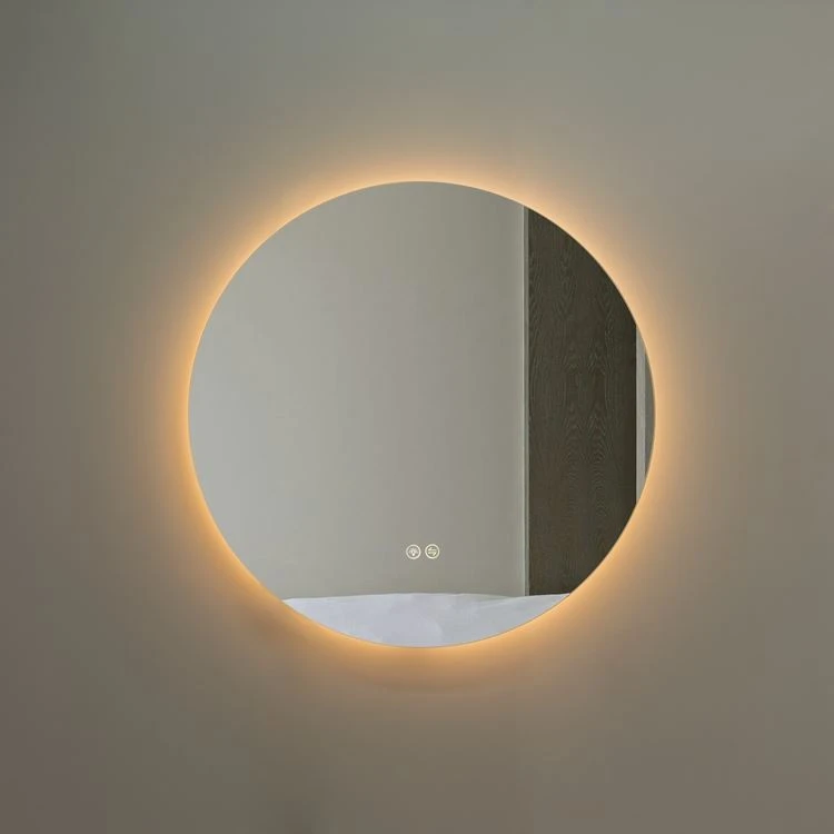 round mirror with built in light